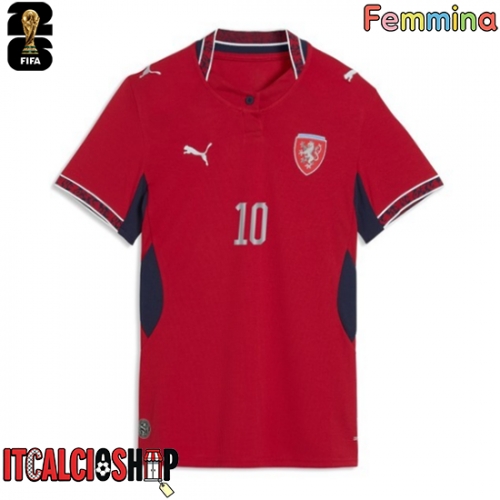 Repubblica Ceca Patrik Schick #10 Prima Maglia Femmina Mondiali 2026 Manica Corta